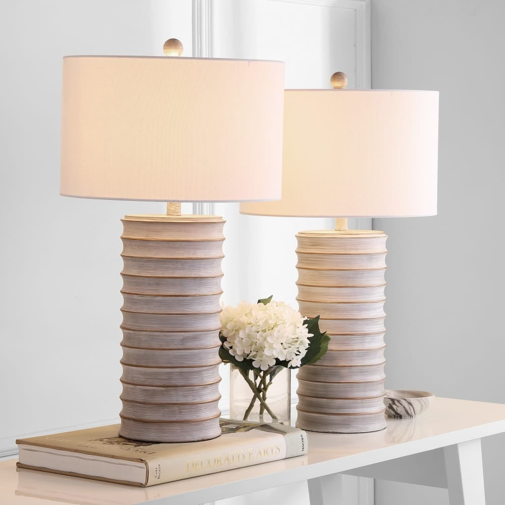 Melina Wash White Table Lamp Set of 2 AS IS(2645RR)