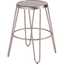 Load image into Gallery viewer, Set of 2 Avery Industrial Metal Counter Stool, Brushed Stainless Steel
