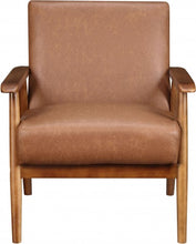 Load image into Gallery viewer, Lummus Cognac Wood Frame Upholstered Accent Chair
