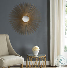 Load image into Gallery viewer, Gold Sun Burst Mirror
