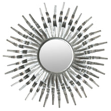 Load image into Gallery viewer, Sun 36-in L x 36-in W Sunburst Silver Framed Wall Mirror (SB361)
