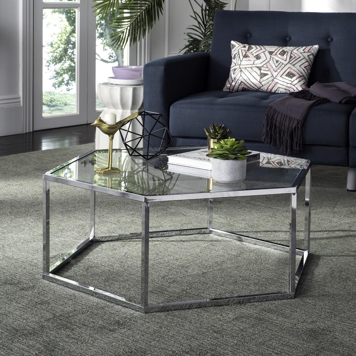 Eliana Glass/Chrome Coffee Table #946HW
