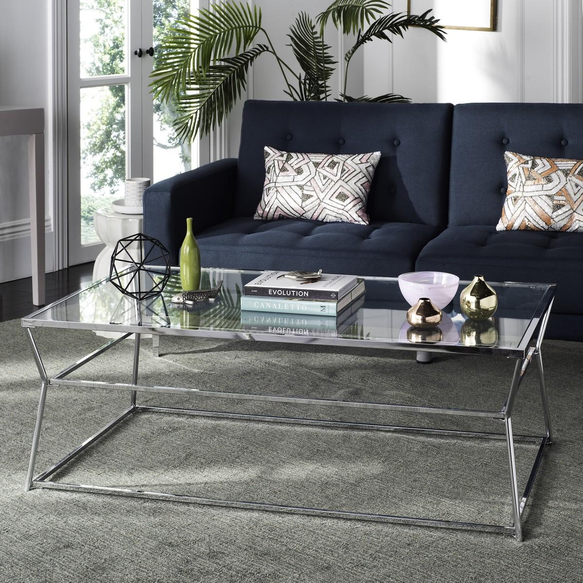 Ellie Glass/Chrome Coffee Table (SB377)