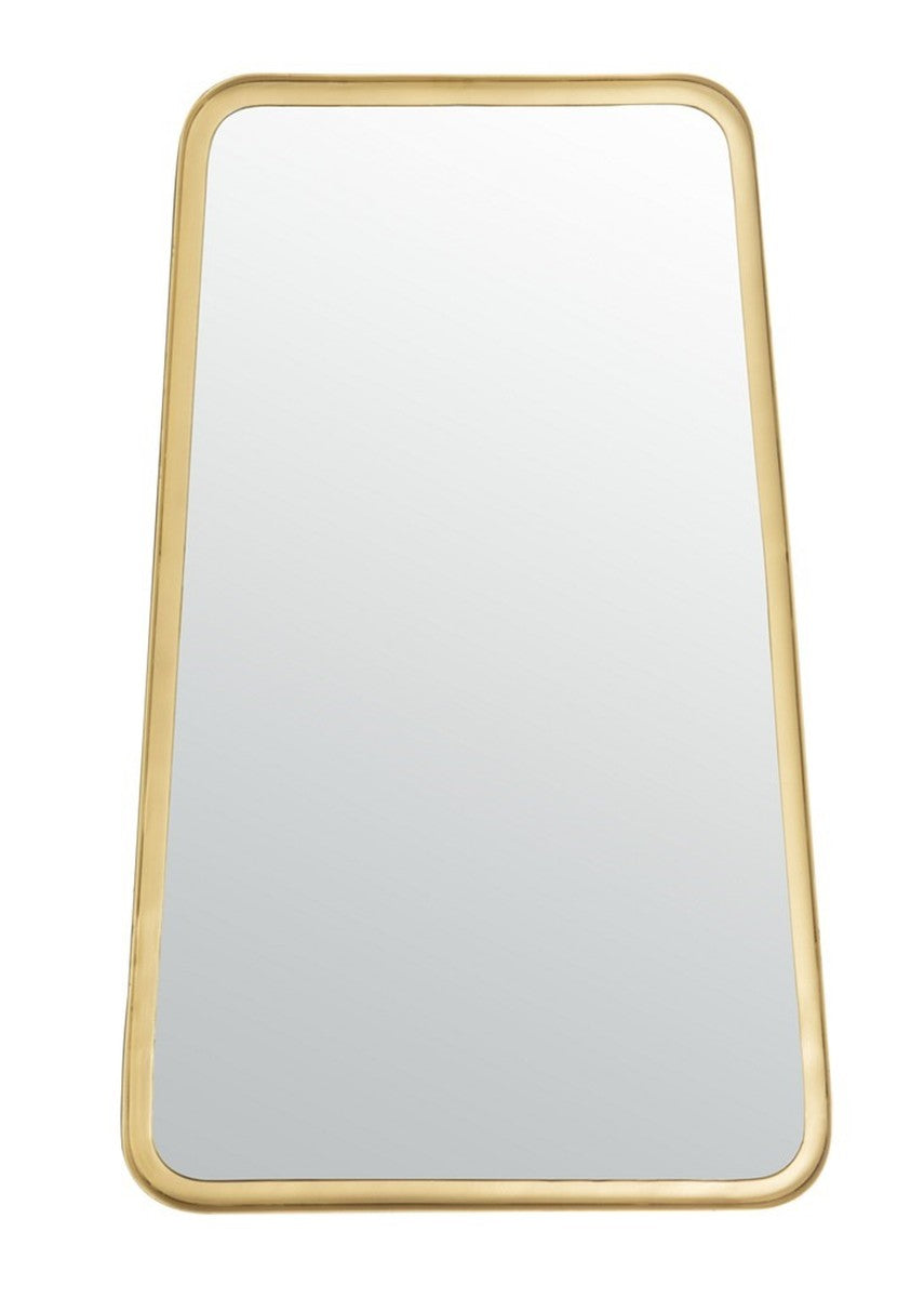 Alta 31.5-in L x 19.5-in W Irregular Brushed Brass Framed Wall Mirror (SB1075)