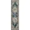 Load image into Gallery viewer, Monaco Navy/Light Blue 2 ft. x 16 ft. Border Runner Rug Runner
