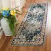 Monaco Navy/Light Blue 2 ft. x 16 ft. Border Runner Rug Runner