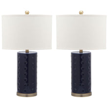 Load image into Gallery viewer, Roxanne 26 in. Navy Ceramic Table Lamp with White Shade Set of 2(2668RR)
