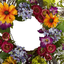 Load image into Gallery viewer, 24&quot; Spring Garden Wreath With Twig Base By Nearly Natural
