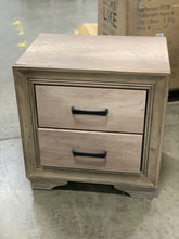 Load image into Gallery viewer, Gray wood stained 2 Drawer Nightstand

