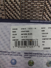 Load image into Gallery viewer, Courtyard Natural/Black 10&#39; x 14&#39; Square Striped Indoor/Outdoor Area Rug
