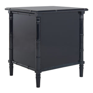 Mina Modern Coastal 3 Drawer 25" H Bamboo Nightstand in Navy #777HW