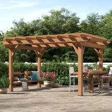Load image into Gallery viewer, 14 ft. x 10 ft. Oasis Wood Cedar Pergola 1260CDR (4 boxes)
