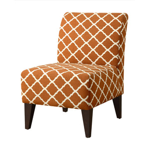 North Accent Slipper Orange Pattern Side Chair 7495