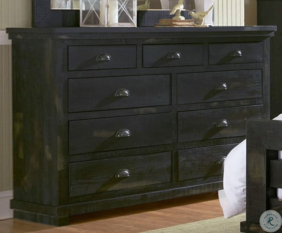 Willow 9 Drawer Dresser Weathered Black