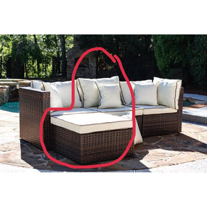 JJ International Hampton Wicker Patio Side Chair with Ottoman 7117RR