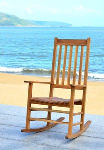 Shasta Teak Brown Acacia Wood Outdoor Rocking Chair (SB79)