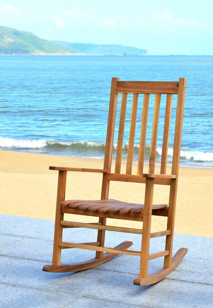 Shasta Teak Brown Acacia Wood Outdoor Rocking Chair (SB79)