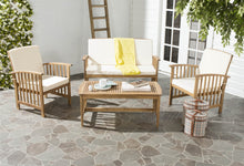 Load image into Gallery viewer, Rocklin 4-Piece Wood Frame Patio Conversation Set with Cushions #1680HW
