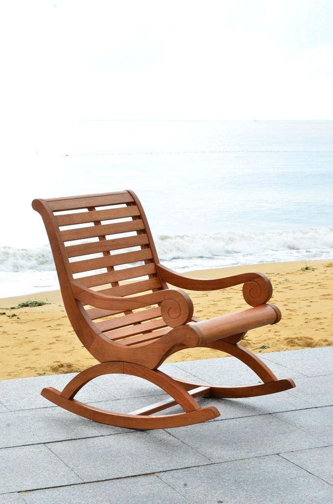 Sonora Teak Brown Eucalyptus Wood Outdoor Rocking Chair #1000HW