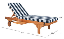 Load image into Gallery viewer, Reclining Chaise Lounge with Cushion, Color: Navy and White, #6189
