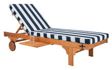 Load image into Gallery viewer, Reclining Chaise Lounge with Cushion, Color: Navy and White, #6189
