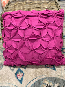 Felt Flowers Fuchsia 18 inch Pillow