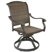 Load image into Gallery viewer, Santa Clara Outdoor Patio Set of 2 Swivel Rocker Dining Chairs Cast Aluminum Antique Bronze #1048HW

