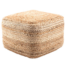 Load image into Gallery viewer, Jaipur Living Sangam Coastal Beige Jute Square Pouf
