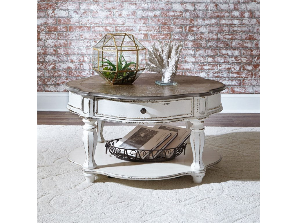 Magnolia Manor White Round Cocktail Table (2599RR)