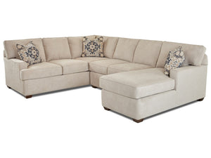 Klaussner Pantego K51460 3-Piece Sectional with Right Arm Facing Chaise in Aluna Birch