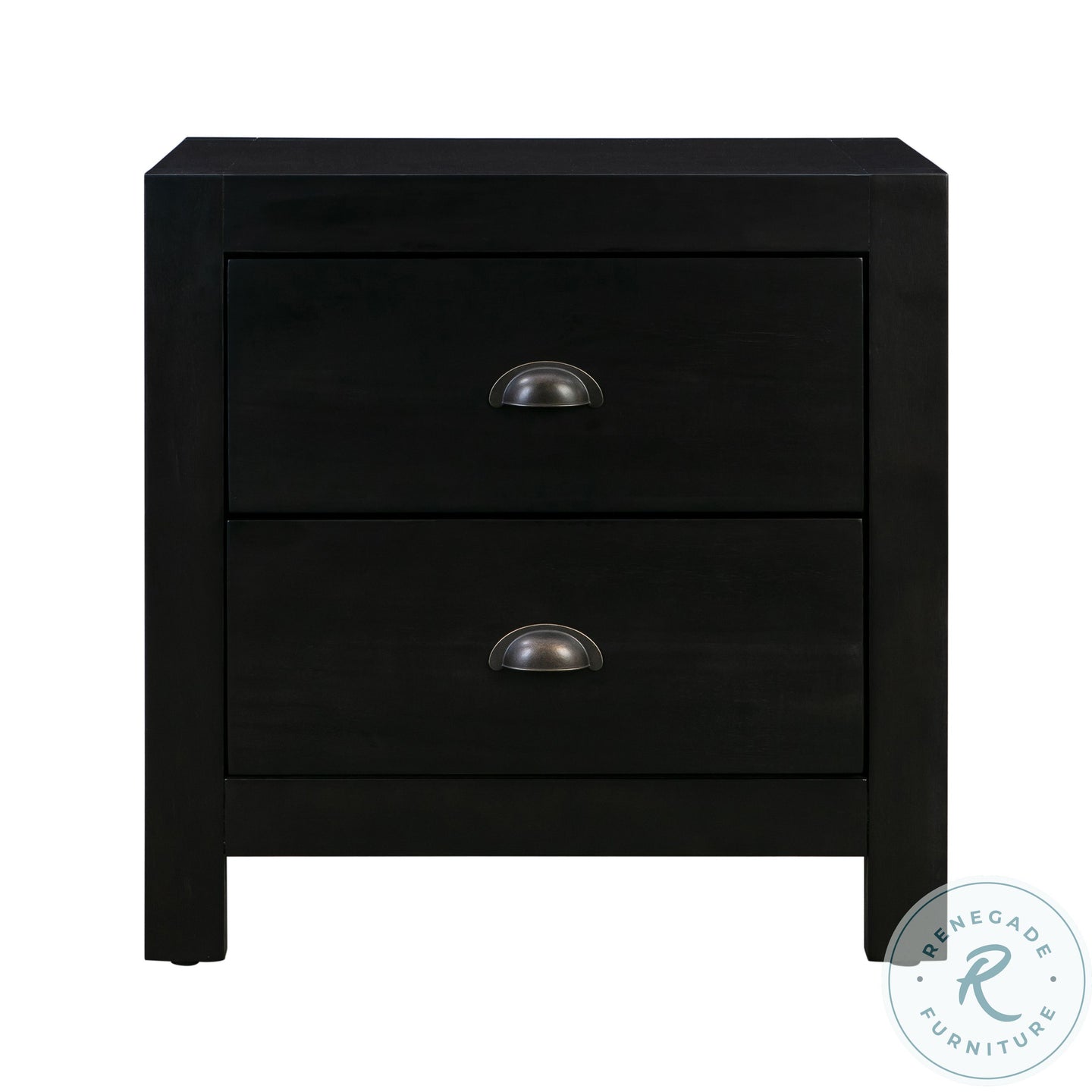 Asheville Black Wooden Nightstand, 24