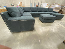 Load image into Gallery viewer, Makah 166&quot; Wide Microfiber/Microsuede Left Hand Facing Modular Sectional with Ottoman 7332RR-OB
