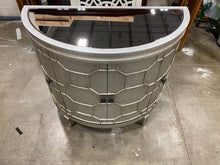 Load image into Gallery viewer, Ezell 4 - Door  Mirrored Half-Circle Accent Cabinet
