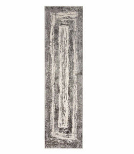 Gertmenian, 2' 2" x 8 ft Torino Collection Vionnet Gray Boxes Runner Rug 378DC