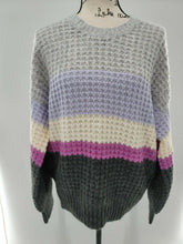 Load image into Gallery viewer, Women&#39;s Striped Knit Pullover Sweater
