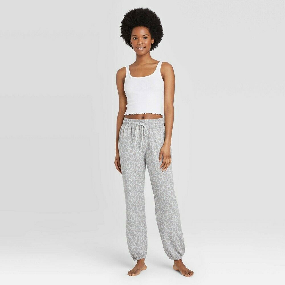 Women's French Terry Leopard Print Lounge Jogger Pants