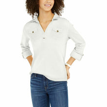 Load image into Gallery viewer, Women&#39;s Waffle-Knit Cuffed Collared Shirt by Tommy Hilfiger

