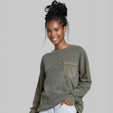 Load image into Gallery viewer, Womens Long Sleeve Round Neck Boxy Tunic T-Shirt
