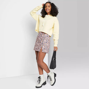 Women's High Rise Side Slit Mini Skirt