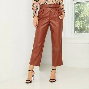 Women's High-Rise Belted Pleat Front Pants