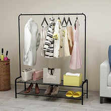Load image into Gallery viewer, 47 x 17 x 60 Garment Rack Industrial Freestanding Clothes Rack With Top Rod And 2 Tier Lower
