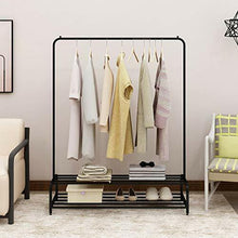 Load image into Gallery viewer, 47 x 17 x 60 Garment Rack Industrial Freestanding Clothes Rack With Top Rod And 2 Tier Lower
