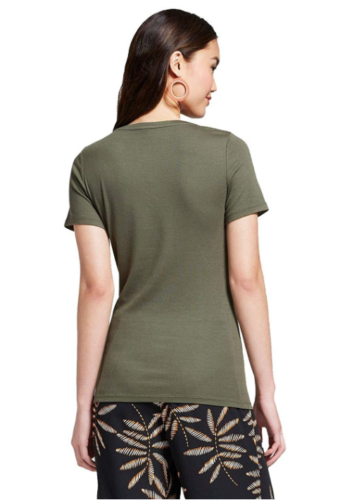 Women's Slim Fit Short Sleeve Vneck