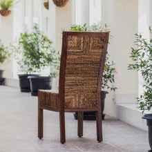 Load image into Gallery viewer, Dallas Salak Brown Abaca Weave Dining Chair with Mahogany Hardwood Trim and Frame 7258
