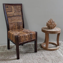 Load image into Gallery viewer, Dallas Salak Brown Abaca Weave Dining Chair with Mahogany Hardwood Trim and Frame 7258
