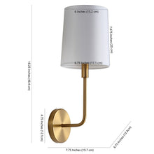 Load image into Gallery viewer, Jaxson 6.8-in W 1-Light Brass Gold French Country/Cottage Wall Sconce (SB328)
