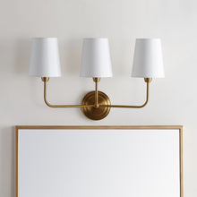 Load image into Gallery viewer, Lighting Sawyer 3-light Brass LED Wall Sconce - 21.5&quot;x7&quot;x13.8&quot; (SB138)

