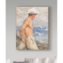Load image into Gallery viewer, &#39;Study of a Young Man Looking Out to Sea&#39; Oil Painting Print on Wrapped Canvas
