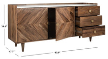 Load image into Gallery viewer, Cora Rose Herringbone Sideboard - Natural Acacia, White Marble *AS-IS*
