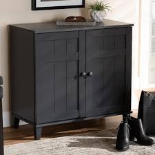 Baxton Studio Contemporary 4-shelf Grey Wood Shoe Storage Cabinet #4317